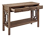 Linon Hesper 2-Drawer Console Table With Shelf, 30"H x 44"W x 15"D, Rustic Brown