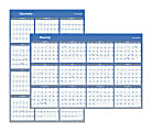 AT-A-GLANCE® Erasable/Reversible Wall Planner, 48" x 32", Blue/Gray, January-December 2015