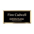 Custom Engraved  Metal Rectangle Name Badge/Tag, 1-1/4" x 2-3/4", Black/Gold