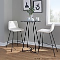 LumiSource Marco Faux Leather Counter Stools, White/Black, Set Of 2 Stools