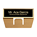 Custom Engraved Metal Rectangle Pocket Name Badge/Tag, 3/4" x 2-3/4", Black/Gold