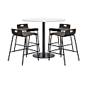 KFI Studios Proof High Bistro Table Set, Espresso/Black/White