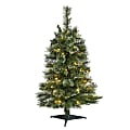 Nearly Natural Wisconsin Slim Snow Tip Pine Artificial Christmas Tree, 3'
