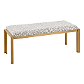 LumiSource Fuji Contemporary Fabric Bench, Gray Leopard/Gold