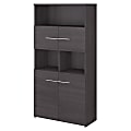Bush Business Furniture Office 500 70"H 5-Shelf Bookcase With Doors, Storm Gray, Standard Delivery 1 thumbnail image
