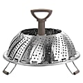 Martha Stewart Stainless-Steel Folding Steamer Insert With Handle, Taupe 1 thumbnail image