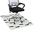 Mind Reader 9-to-5 Collection Polycarbonate Office Chair Mat For Carpet, 47-1/2" x 35-1/4", Going Places Footprints, Clear/Black