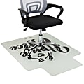 Mind Reader 9-to-5 Office Chair Mat With Lip And Anti-Skid Carpet Gripper, 47-1/4" x 35-1/2, "Home Office" Design, Clear/Black