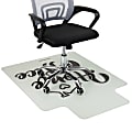 Mind Reader Polycarbonate Office Chair Mat with Lip, Anti-Skid with Carpet Gripper, 47.25 x 35.5, Clear with Black Home Office Art 1 thumbnail image