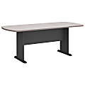 Bush Business Furniture 79"W x 34"D Racetrack Oval Conference Table, Pewter/White Spectrum, Premium Installation