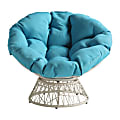 Office Star™ Papasan Wicker Chair, Blue/Cream