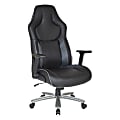 Office Star™ Big And Tall Ergonomic Bonded Leather High-Back Gaming Chair, Gray/Black 1 thumbnail image