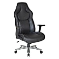 Office Star™ Big And Tall Ergonomic Bonded Leather High-Back Gaming Chair, Gray/Black