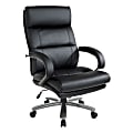 Office Star™ Big And Tall Ergonomic Bonded Leather High-Back Executive Chair, Black