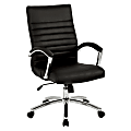 Office Star™ WorkSmart Ergonomic Faux Leather Mid-Back Executive Chair, Black