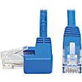 Tripp Lite Cat6 Ethernet Cable Left Angled UTP Molded RJ45 M/M Blue 20ft - 20 ft Category 6 Network Cable for Network Device, Patch Panel, Switch, Printer, Computer, Photocopier, Router, Modem, Server, VoIP Device, Rack Cabinet, ... - 24 AWG - Blue 1 thumbnail image