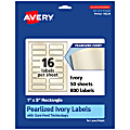 Avery® Pearlized Permanent Labels With Sure Feed®, 94224-PIP50, Rectangle, 1" x 3", Ivory, Pack Of 800 Labels 1 thumbnail image