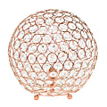 Elegant Designs Crystal Ball Table Lamp, 10"H, Rose Gold