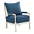 Office Star™ Kaylee Spindle Polyester Accent Chair, Navy/Antique White