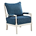 Office Star™ Kaylee Spindle Polyester Accent Chair, Navy/Antique White 1 thumbnail image