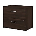 Bush Business Furniture Office 500 35-2/3"W x 23-1/3"D Lateral 2-Drawer File Cabinet, Black Walnut, Standard Delivery - Partially Assembled