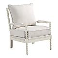 Office Star™ Kaylee Spindle Polyester Accent Chair, White Linen/Antique White