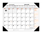 AT-A-GLANCE® 30% Recycled Desk Pad Calendar, 22" x 17", Black/Red, January–December 2015