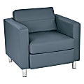 Office Star™ Ave Six Pacific Faux Leather Arm Chair, Blue