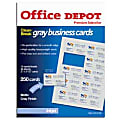 Office Depot® Fast Break Inkjet Business Cards, Gray, Pack Of 25 Sheets