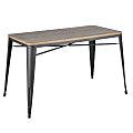 Lumisource Oregon Industrial Farmhouse Utility Table, Rectangular, Brown/Gray