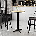 Flash Furniture Round Bar-Height Table With X-Style Base, 43-3/16"H x 30"W x 30"D, Natural