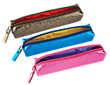 Divoga® Confetti Shine Pencil Pouch, 8 1/2"H x 1 3/4"W x 1 1/2"D, Assorted Colors