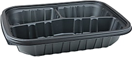 Pactiv EarthChoice Entree2Go Takeout Containers, 48 Oz, Black, Pack Of 200 Containers 1 thumbnail image