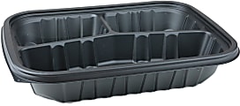 Pactiv EarthChoice Entree2Go Takeout Containers, 48 Oz, Black, Pack Of 200 Containers