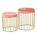 LumiSource Canary Nesting Ottomans, Gold/Pink, Set Of 2 Ottomans 1 thumbnail image