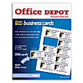 Office Depot® Fast Break Inkjet Business Cards, 8 1/2" x 11", 90 Lb., White, Pack Of 25 Sheets