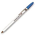 BIC® Accountant Pens, 0.8 mm, Fine Point, White Barrel, Blue Ink, Pack Of 12