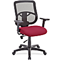 Lorell® Managerial Ratchet Mid-Back Mesh/Fabric Chair, Black/Red