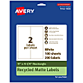 Avery® Recycled Paper Labels, 94266-EWMP100, Rectangle, 11" x 4-1/4", White, Pack Of 200 1 thumbnail image