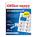Office Depot® Brand Inkjet Business Cards, 2" x 3 1/2", White, Pack Of 1,000 1 thumbnail image