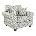 Office Star Rolled Armchair With 2 Pillows, Mist Geo Navy