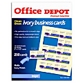 Office Depot® Brand Inkjet Business Cards, 2" x 3 1/2", Ivory, Pack Of 250 1 thumbnail image