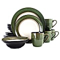 Elama 16-Piece Stoneware Dinnerware Set, Jade Green 1 thumbnail image