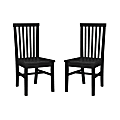 Linon Brockton Side Accent Chairs, Black, Set Of 2 Chairs