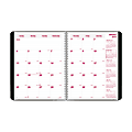 Brownline® Duraflex 14-Month Monthly Planner, Durable Poly Cover, 8 7/8" x 7 1/8", 50% Recycled, Black, December 2014–January 2016
