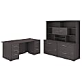 Bush Business Furniture Office 500 72"W Executive Computer Desk With Lateral File Cabinets And Hutch, Storm Gray, Standard Delivery 1 thumbnail image