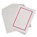 JAM Paper® Small Stationery Set, Pink/White, Set Of 100 Cards And 100 Envelopes