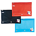 Charles Leonard Pencil Pouches, 11" x 8-1/2", Assorted Colors, Pack Of 24 Pouches