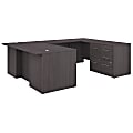 Bush Business Furniture Office 500 72"W U-Shaped Executive Corner Desk With Drawers, Storm Gray, Standard Delivery