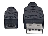 Manhattan USB-A to Micro-USB Cable, 1.8m, Male to Male, Black, 480 Mbps (USB 2.0), Hi-Speed USB, Lifetime Warranty, Polybag - 307178 1 thumbnail image